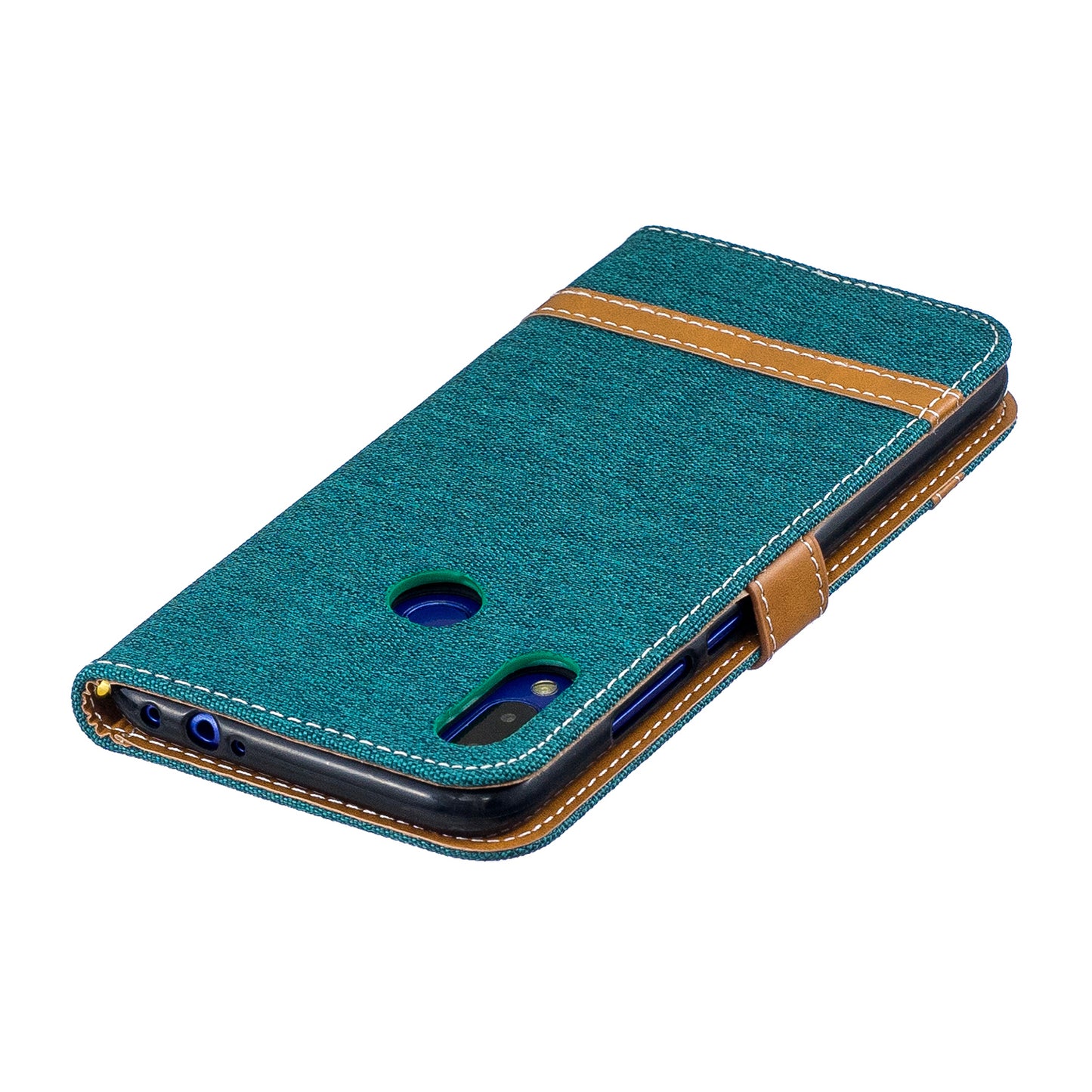 Two-tone Jean Cloth PU Leather Flip Case for Xiaomi Redmi Note 7S /Note 7 / Redmi Note 7 Pro (India)