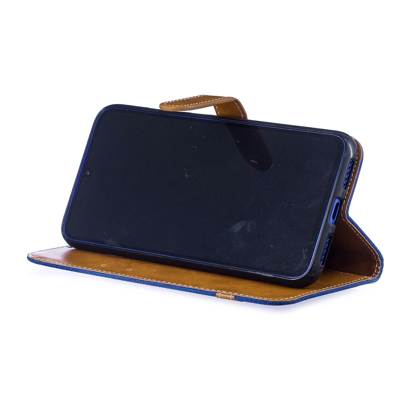 Two-tone Jean Cloth PU Leather Flip Case for Xiaomi Redmi Note 7S /Note 7 / Redmi Note 7 Pro (India)