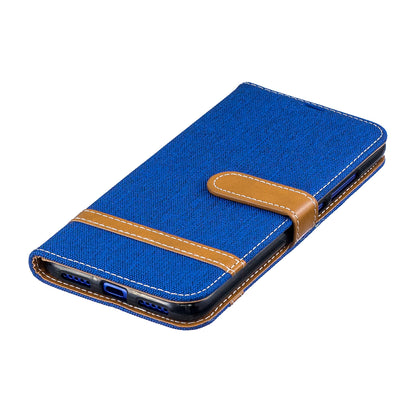 Two-tone Jean Cloth PU Leather Flip Case for Xiaomi Redmi Note 7S /Note 7 / Redmi Note 7 Pro (India)