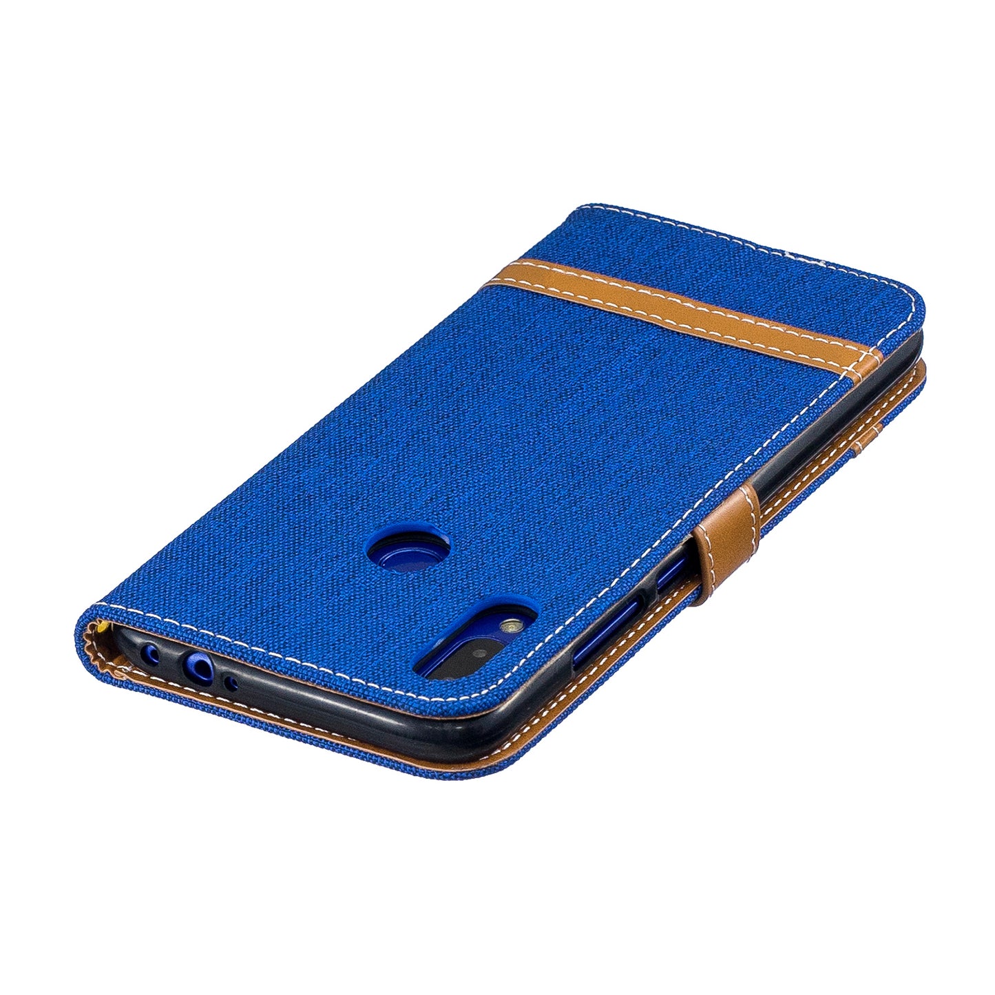 Two-tone Jean Cloth PU Leather Flip Case for Xiaomi Redmi Note 7S /Note 7 / Redmi Note 7 Pro (India)