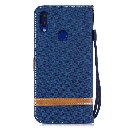 Two-tone Jean Cloth PU Leather Flip Case for Xiaomi Redmi Note 7S /Note 7 / Redmi Note 7 Pro (India)
