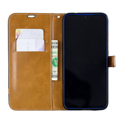 Two-tone Jean Cloth PU Leather Flip Case for Xiaomi Redmi Note 7S /Note 7 / Redmi Note 7 Pro (India)