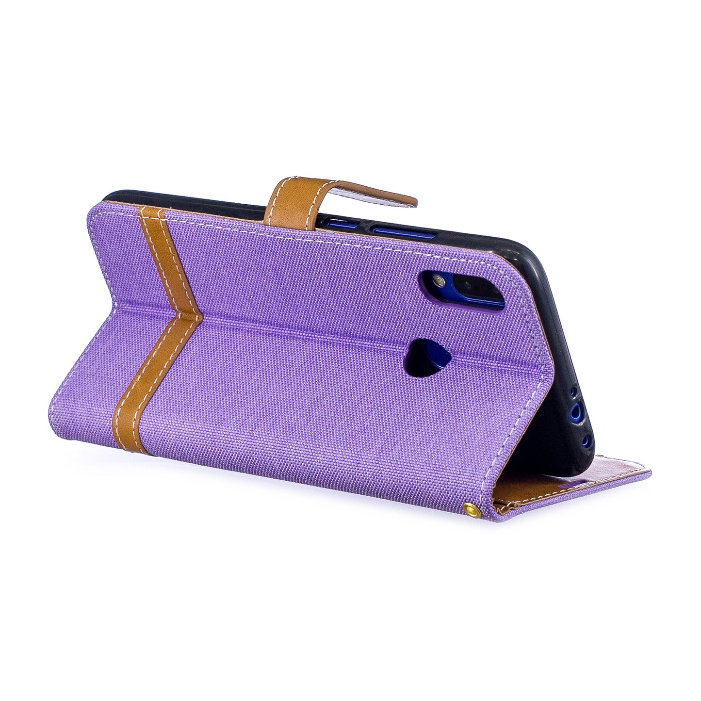 Two-tone Jean Cloth PU Leather Flip Case for Xiaomi Redmi Note 7S /Note 7 / Redmi Note 7 Pro (India)