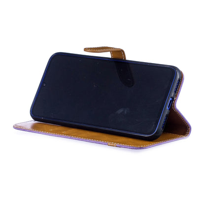 Two-tone Jean Cloth PU Leather Flip Case for Xiaomi Redmi Note 7S /Note 7 / Redmi Note 7 Pro (India)