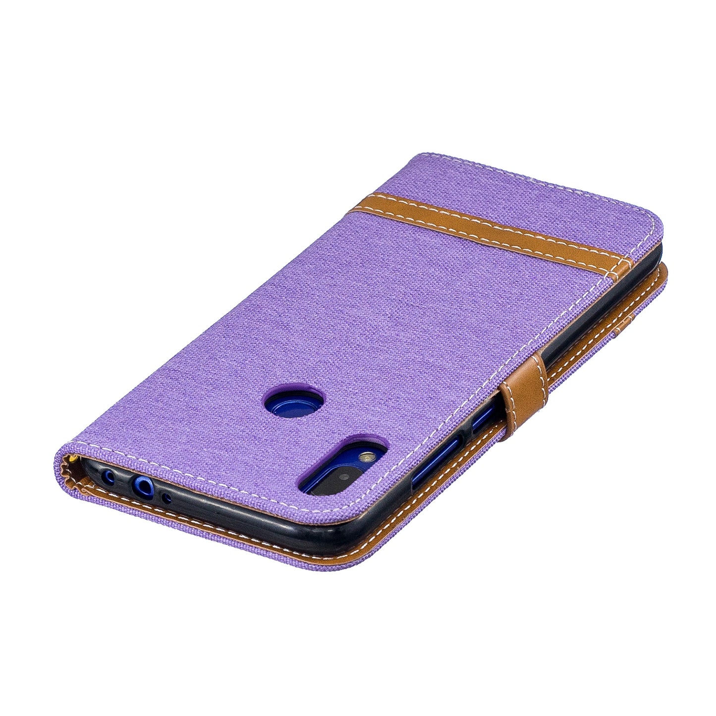 Two-tone Jean Cloth PU Leather Flip Case for Xiaomi Redmi Note 7S /Note 7 / Redmi Note 7 Pro (India)