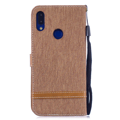 Two-tone Jean Cloth PU Leather Flip Case for Xiaomi Redmi Note 7S /Note 7 / Redmi Note 7 Pro (India)