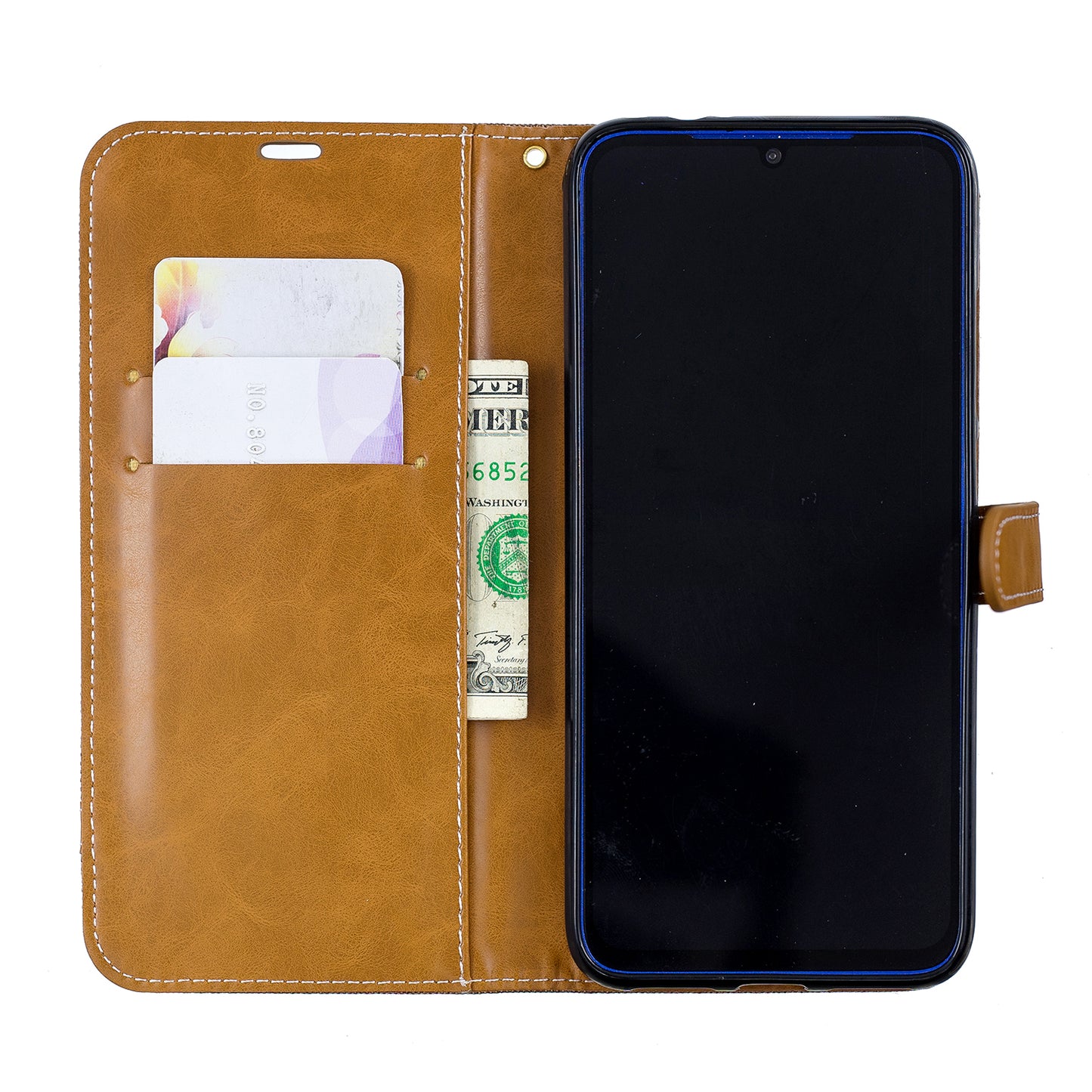 Two-tone Jean Cloth PU Leather Flip Case for Xiaomi Redmi Note 7S /Note 7 / Redmi Note 7 Pro (India)