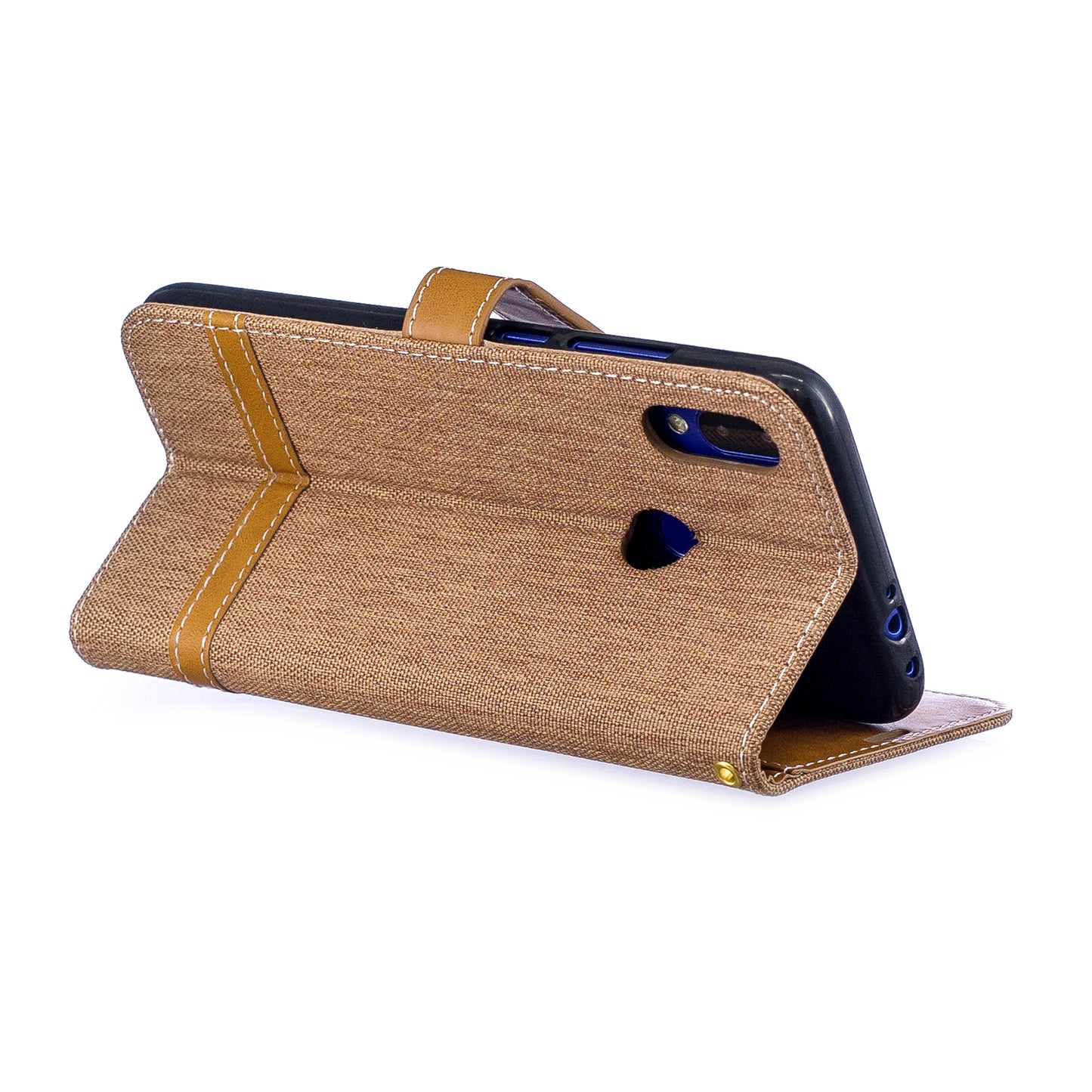 Two-tone Jean Cloth PU Leather Flip Case for Xiaomi Redmi Note 7S /Note 7 / Redmi Note 7 Pro (India)