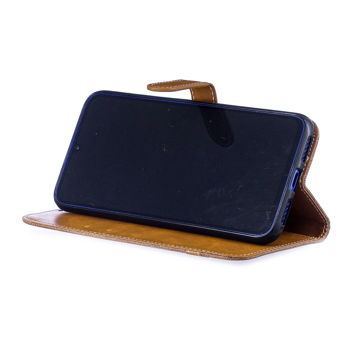Two-tone Jean Cloth PU Leather Flip Case for Xiaomi Redmi Note 7S /Note 7 / Redmi Note 7 Pro (India)