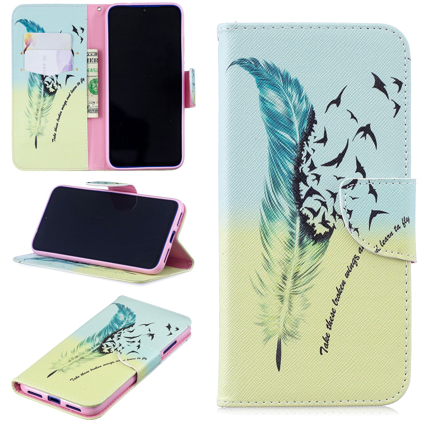 Pattern Printing PU Leather Folio Flip Phone Cover for Xiaomi Redmi Note 7S /Note 7