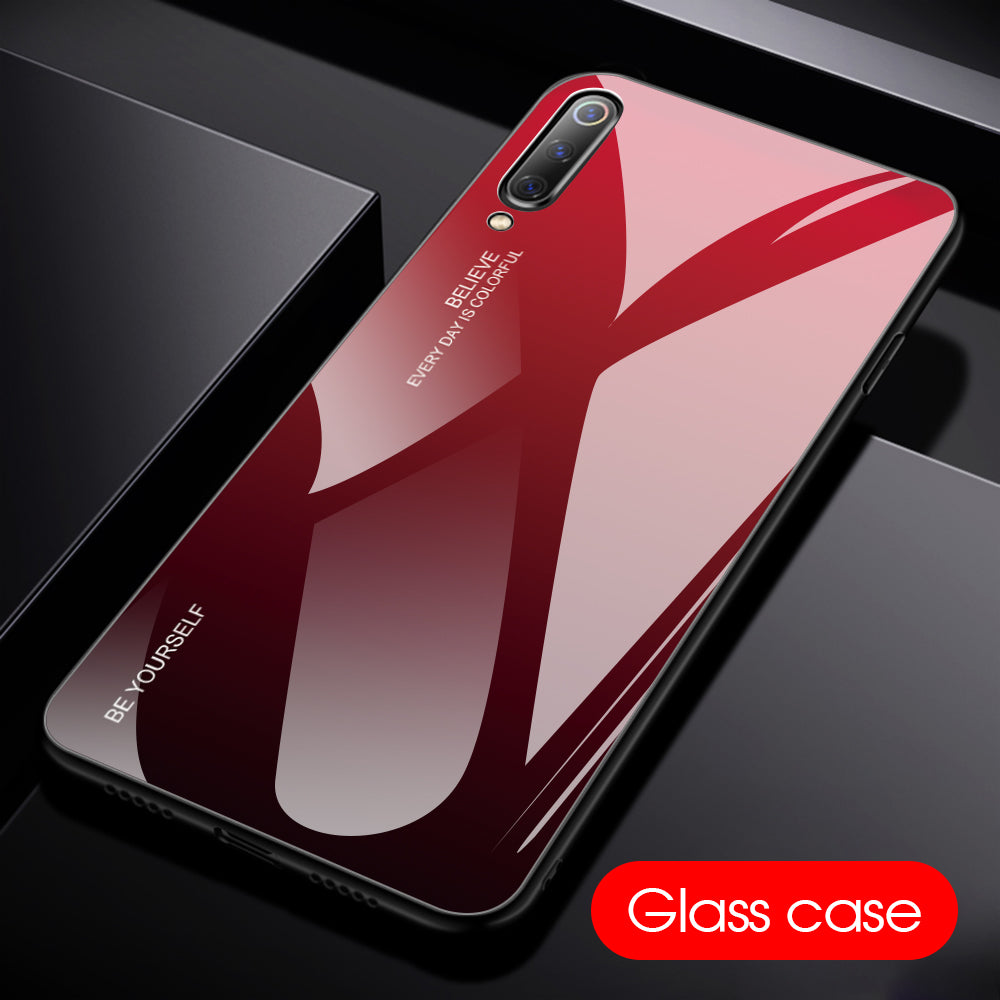 Gradient Tempered Glass TPU + PC Mobile Back Cover for Xiaomi Mi 9