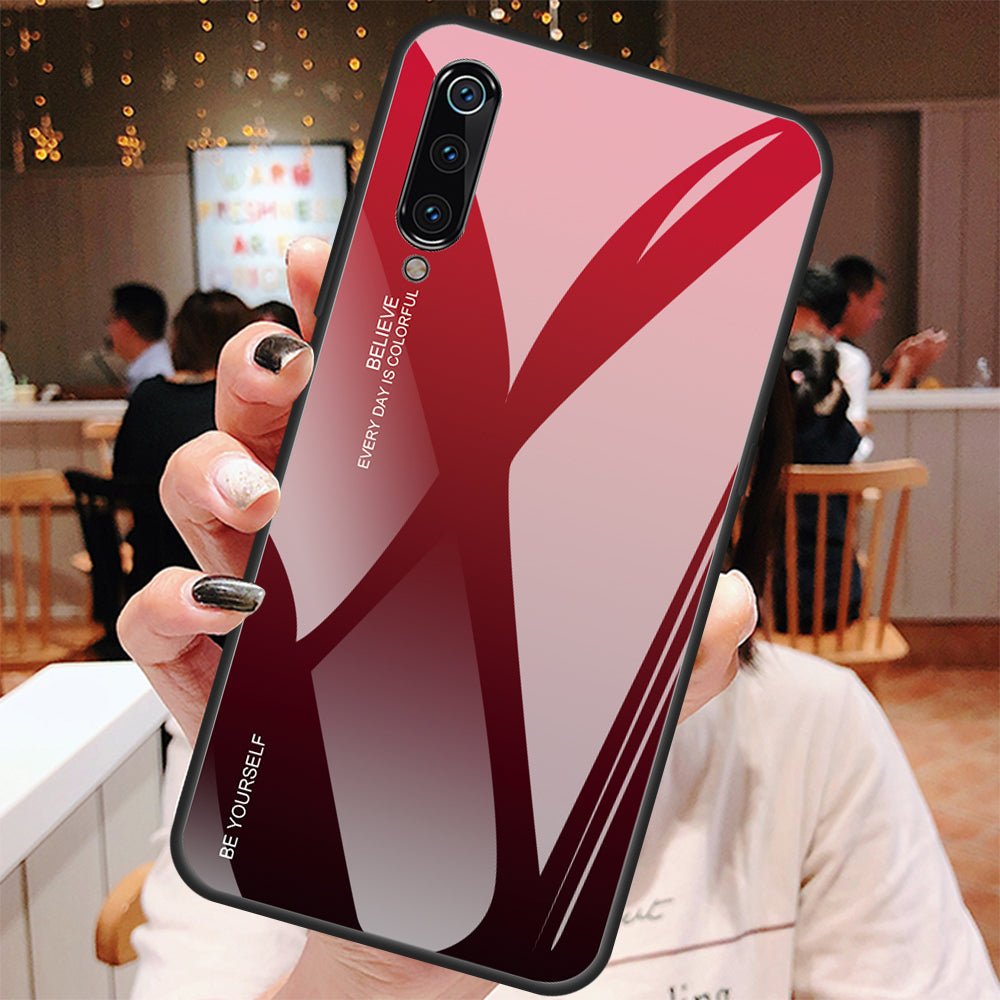 Gradient Tempered Glass TPU + PC Mobile Back Cover for Xiaomi Mi 9