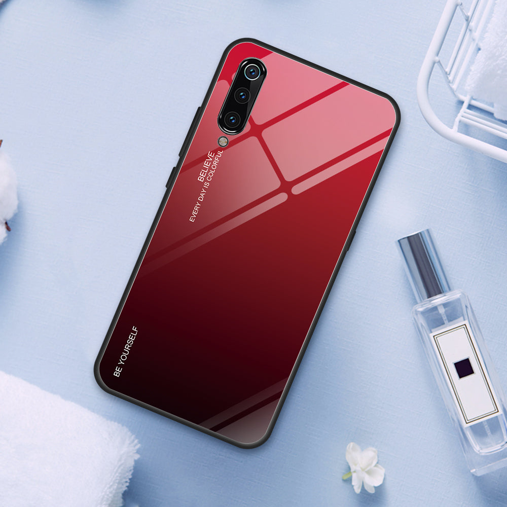 Gradient Tempered Glass TPU + PC Mobile Back Cover for Xiaomi Mi 9