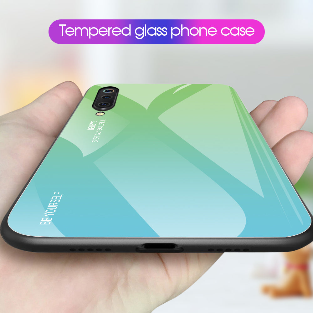 Gradient Tempered Glass TPU + PC Mobile Back Cover for Xiaomi Mi 9