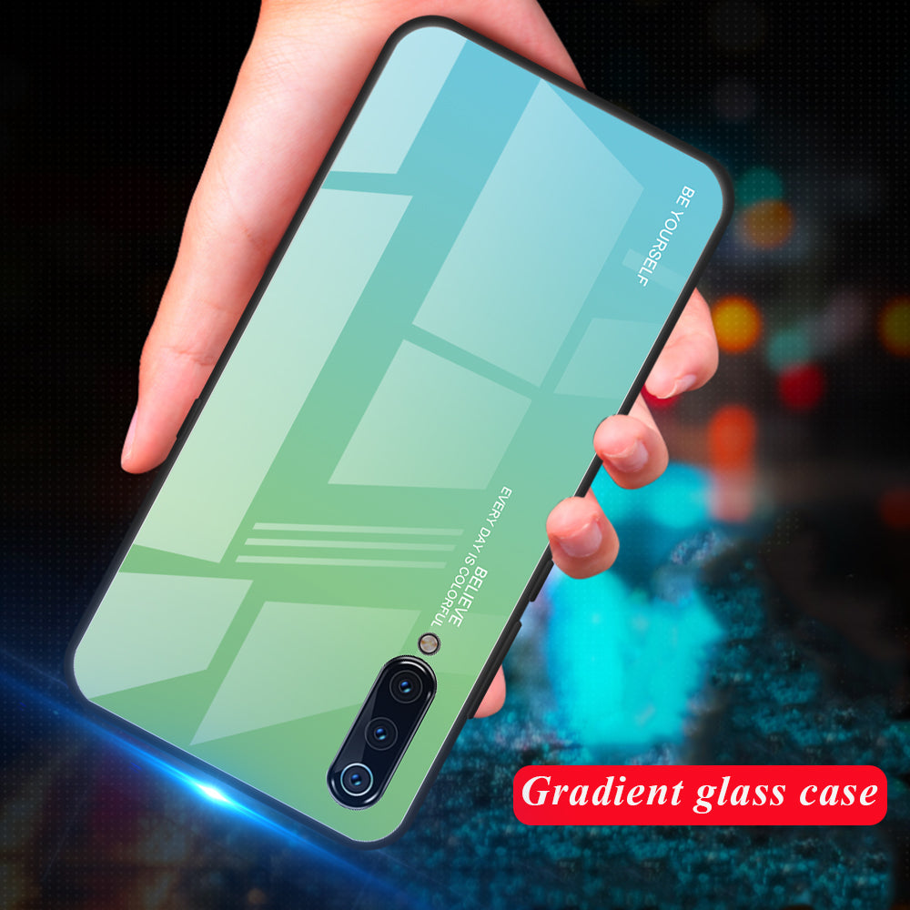 Gradient Tempered Glass TPU + PC Mobile Back Cover for Xiaomi Mi 9