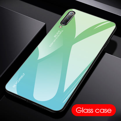Gradient Tempered Glass TPU + PC Mobile Back Cover for Xiaomi Mi 9