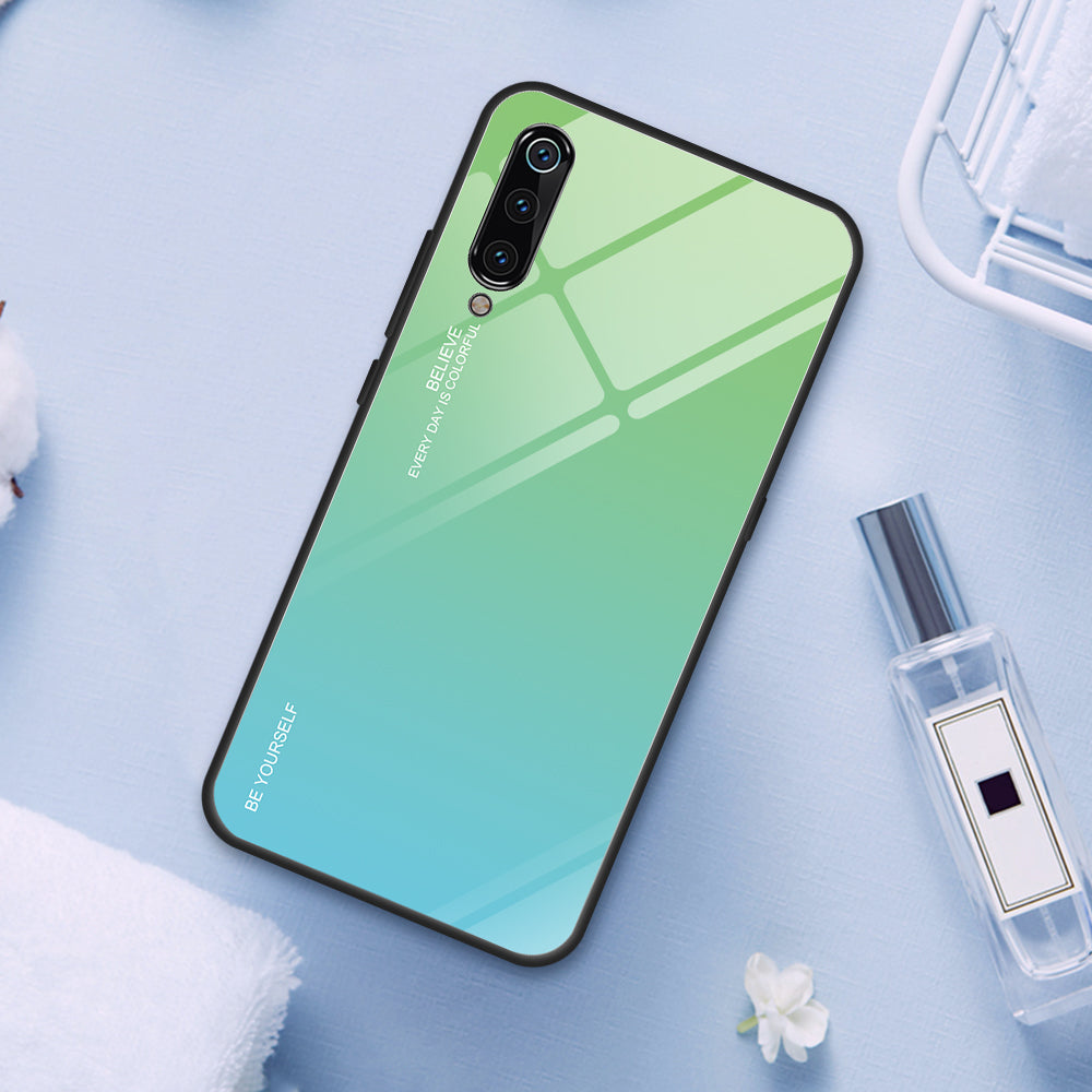 Gradient Tempered Glass TPU + PC Mobile Back Cover for Xiaomi Mi 9