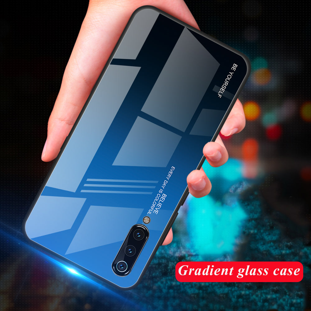 Gradient Tempered Glass TPU + PC Mobile Back Cover for Xiaomi Mi 9