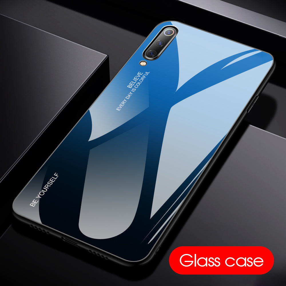 Gradient Tempered Glass TPU + PC Mobile Back Cover for Xiaomi Mi 9