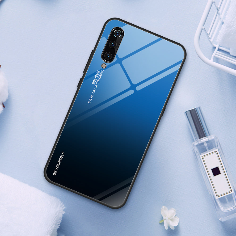 Gradient Tempered Glass TPU + PC Mobile Back Cover for Xiaomi Mi 9