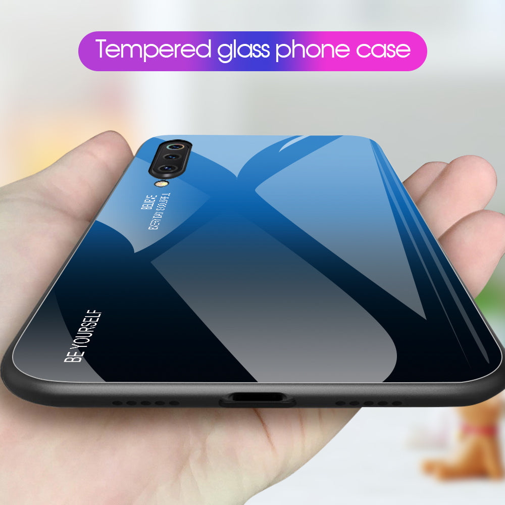 Gradient Tempered Glass TPU + PC Mobile Back Cover for Xiaomi Mi 9