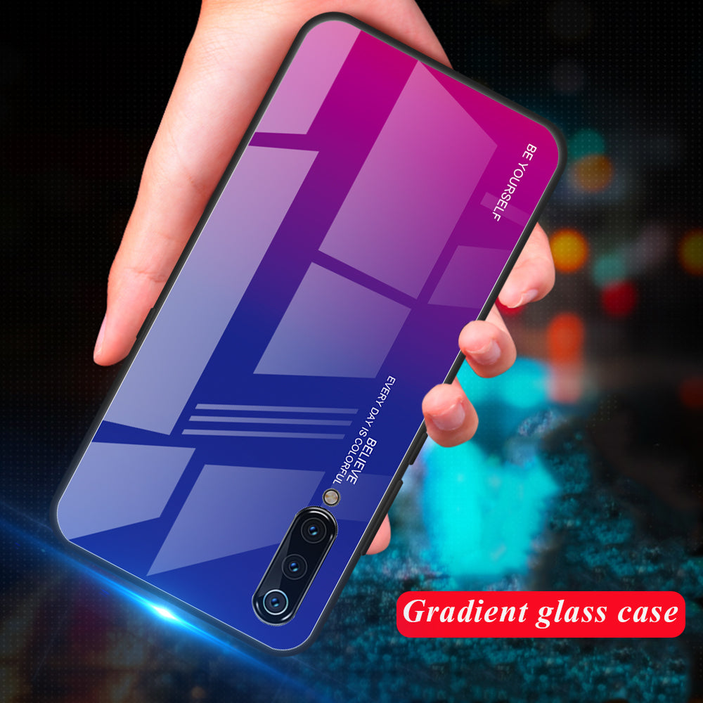 Gradient Tempered Glass TPU + PC Mobile Back Cover for Xiaomi Mi 9
