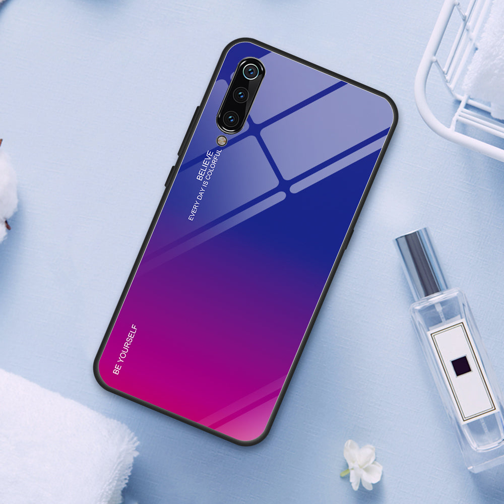 Gradient Tempered Glass TPU + PC Mobile Back Cover for Xiaomi Mi 9