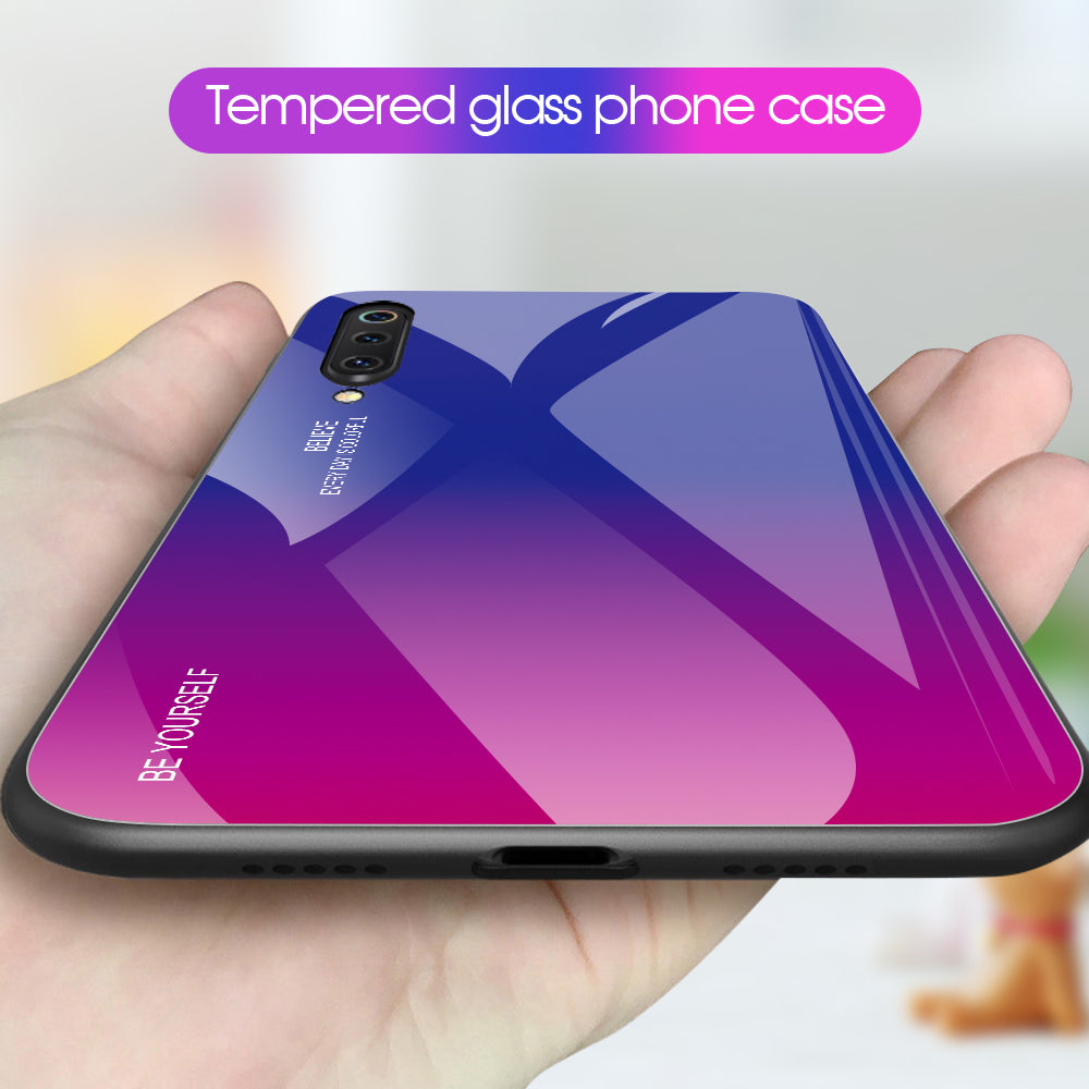 Gradient Tempered Glass TPU + PC Mobile Back Cover for Xiaomi Mi 9