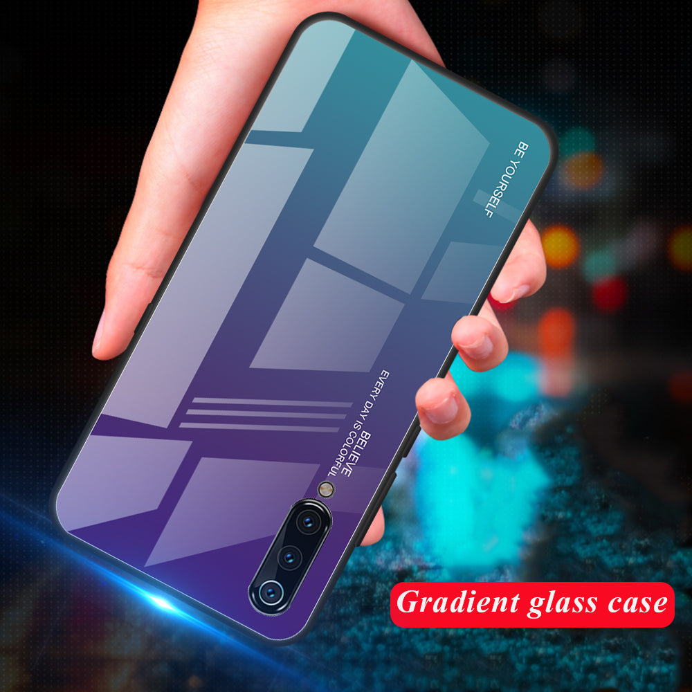 Gradient Tempered Glass TPU + PC Mobile Back Cover for Xiaomi Mi 9