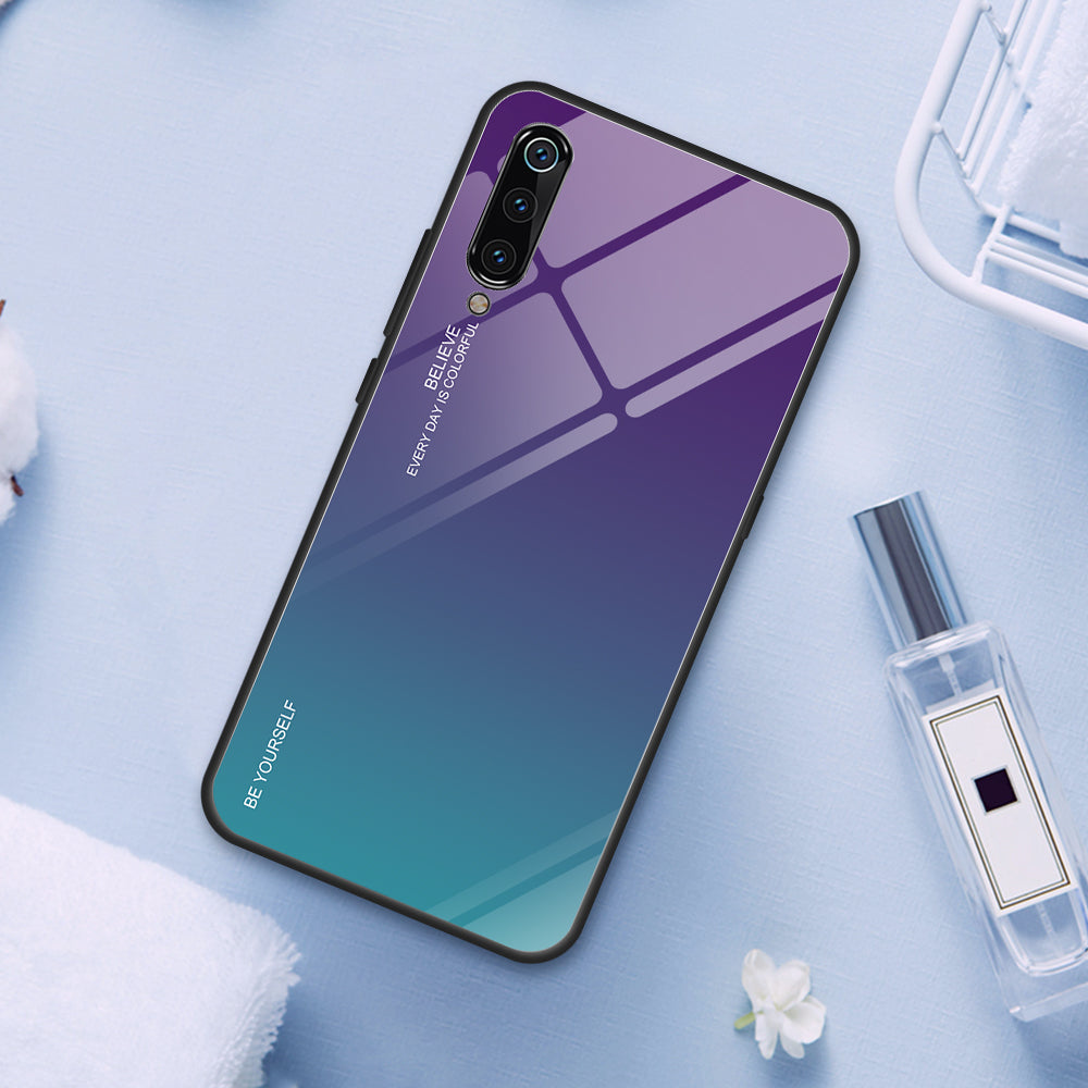 Gradient Tempered Glass TPU + PC Mobile Back Cover for Xiaomi Mi 9