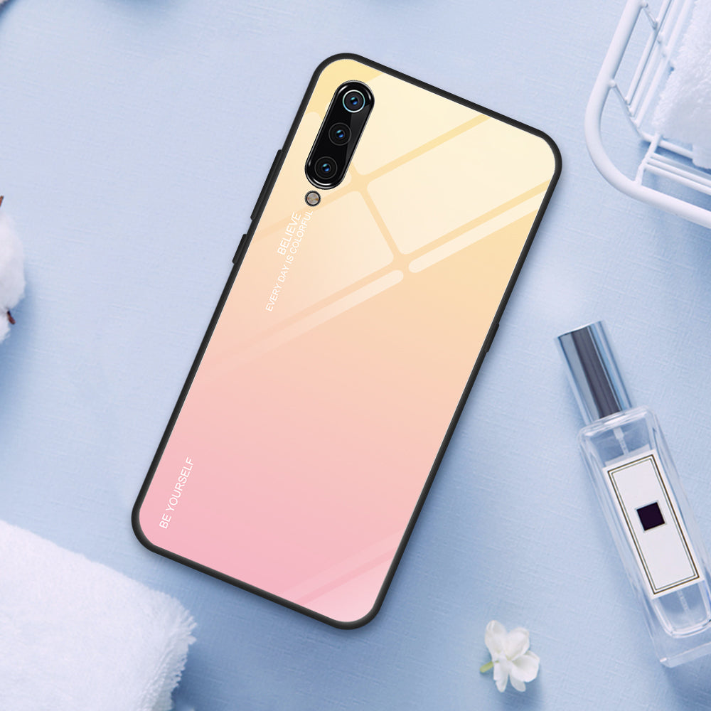 Gradient Tempered Glass TPU + PC Mobile Back Cover for Xiaomi Mi 9