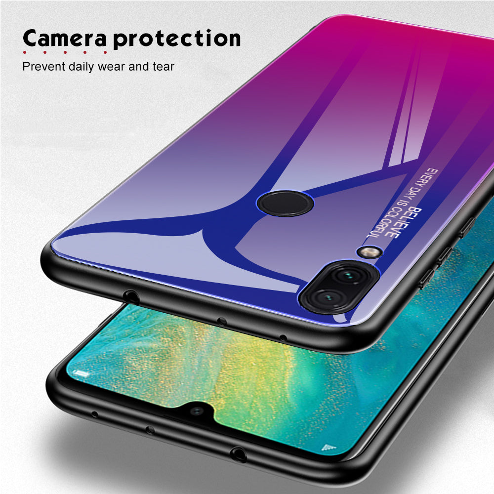 Scratch Resistant Gradient Glass TPU + PC Phone Case for Xiaomi Redmi Note 7S / Note 7