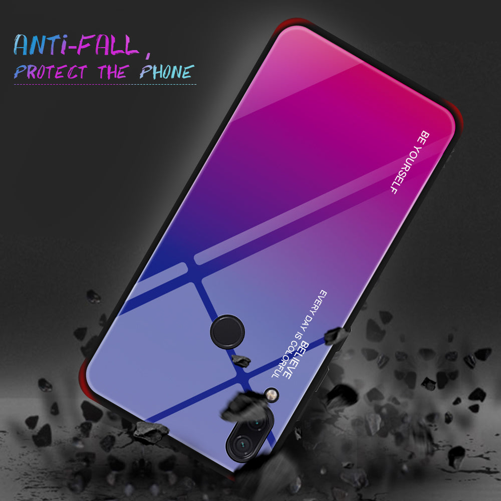 Scratch Resistant Gradient Glass TPU + PC Phone Case for Xiaomi Redmi Note 7S / Note 7
