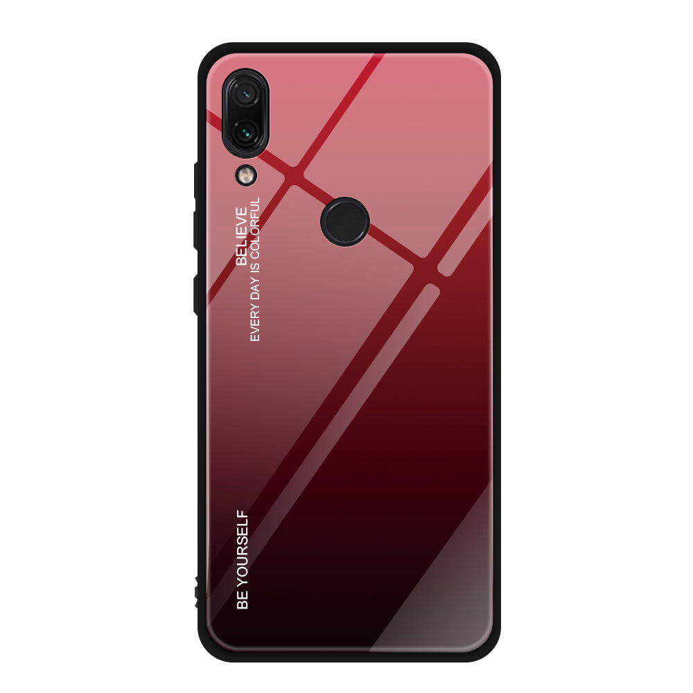 Scratch Resistant Gradient Glass TPU + PC Phone Case for Xiaomi Redmi Note 7S / Note 7