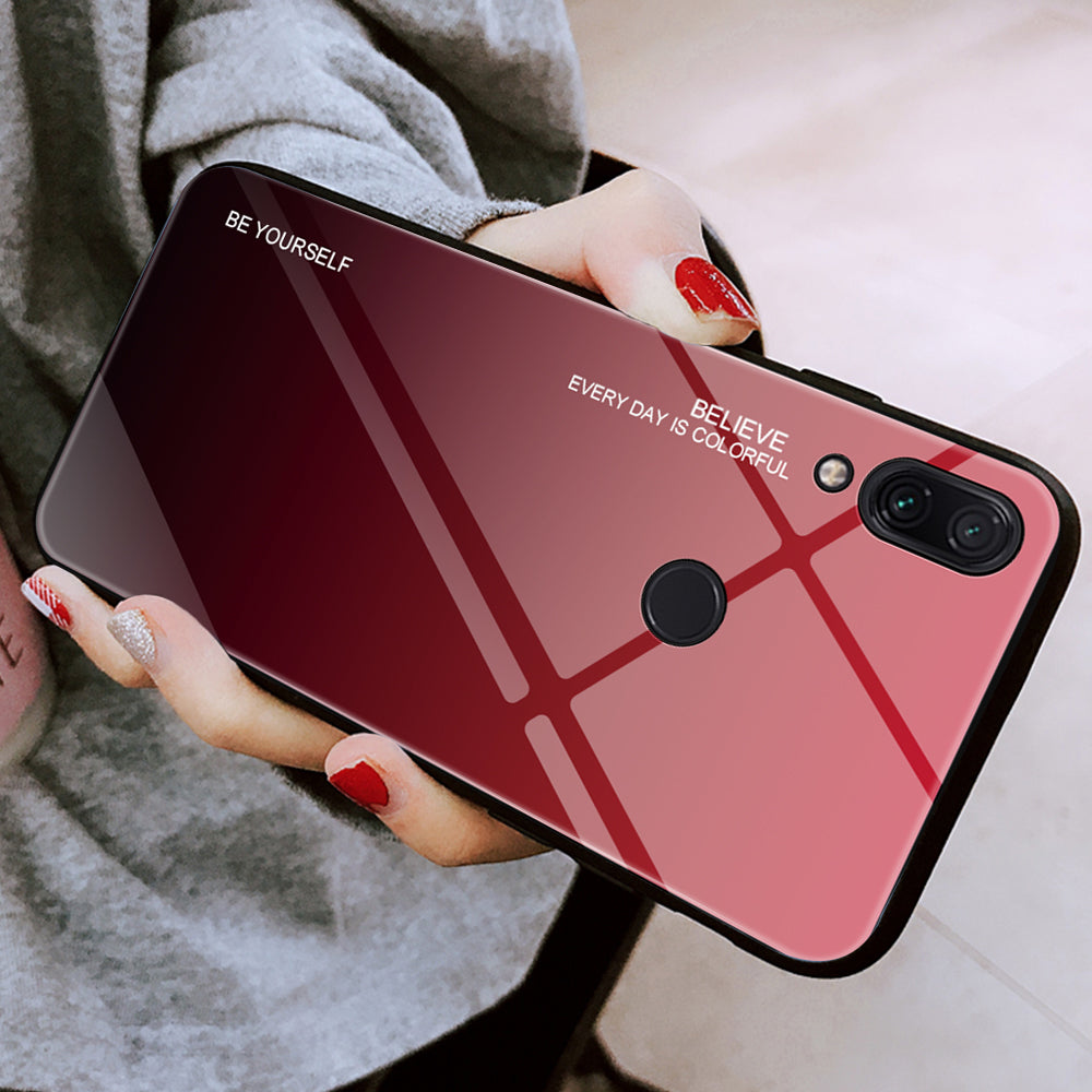 Scratch Resistant Gradient Glass TPU + PC Phone Case for Xiaomi Redmi Note 7S / Note 7