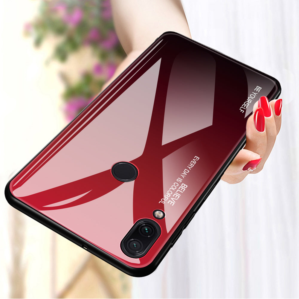 Scratch Resistant Gradient Glass TPU + PC Phone Case for Xiaomi Redmi Note 7S / Note 7