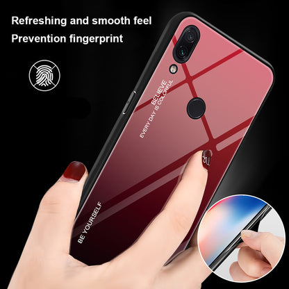 Scratch Resistant Gradient Glass TPU + PC Phone Case for Xiaomi Redmi Note 7S / Note 7