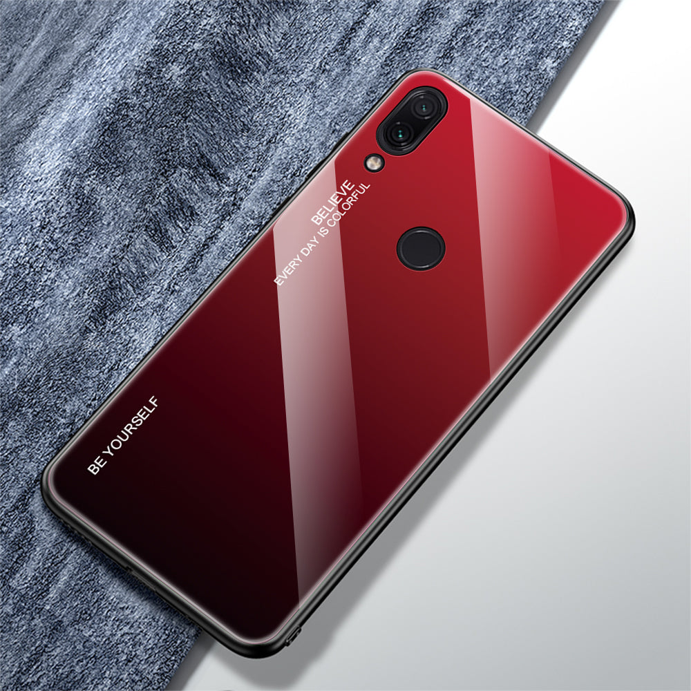 Scratch Resistant Gradient Glass TPU + PC Phone Case for Xiaomi Redmi Note 7S / Note 7