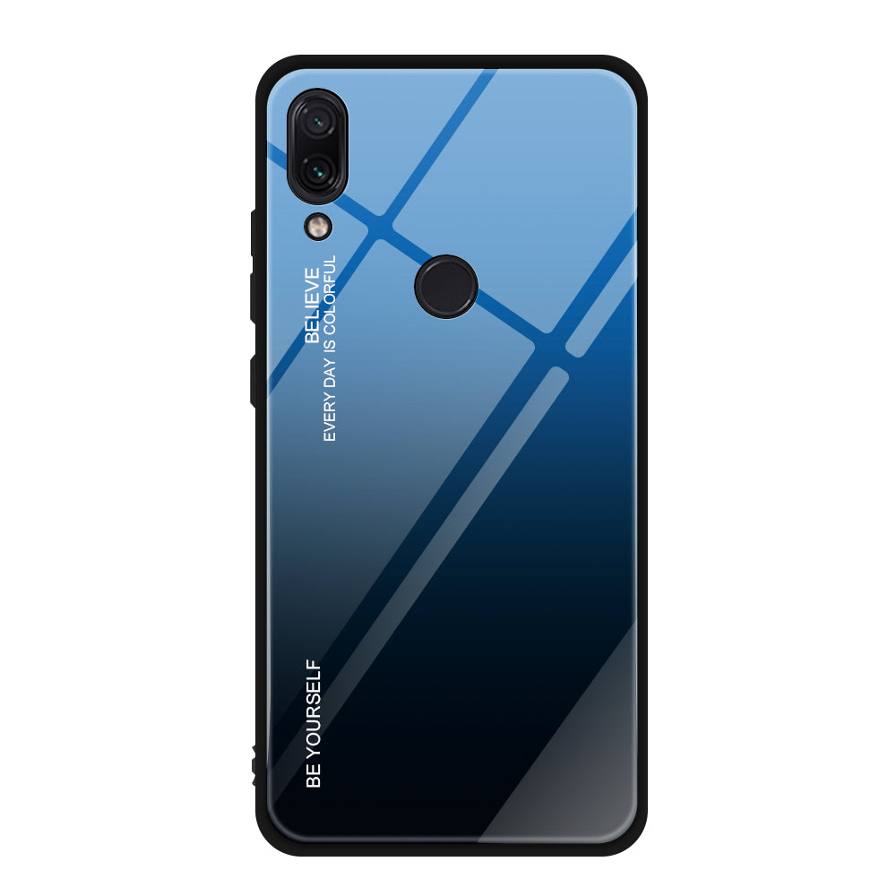 Scratch Resistant Gradient Glass TPU + PC Phone Case for Xiaomi Redmi Note 7S / Note 7