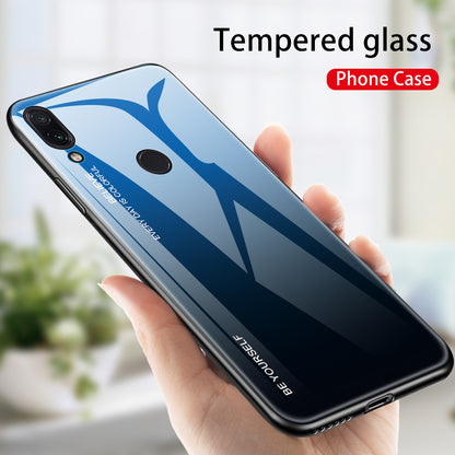 Scratch Resistant Gradient Glass TPU + PC Phone Case for Xiaomi Redmi Note 7S / Note 7