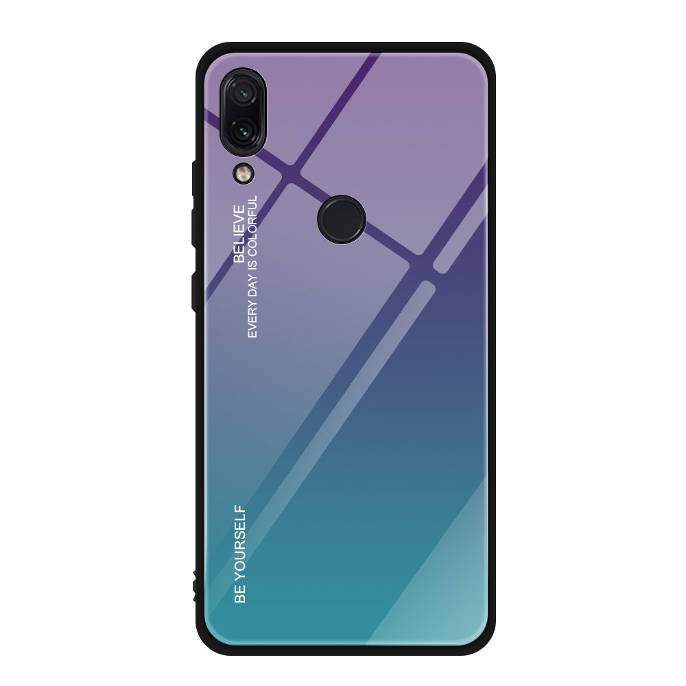Scratch Resistant Gradient Glass TPU + PC Phone Case for Xiaomi Redmi Note 7S / Note 7