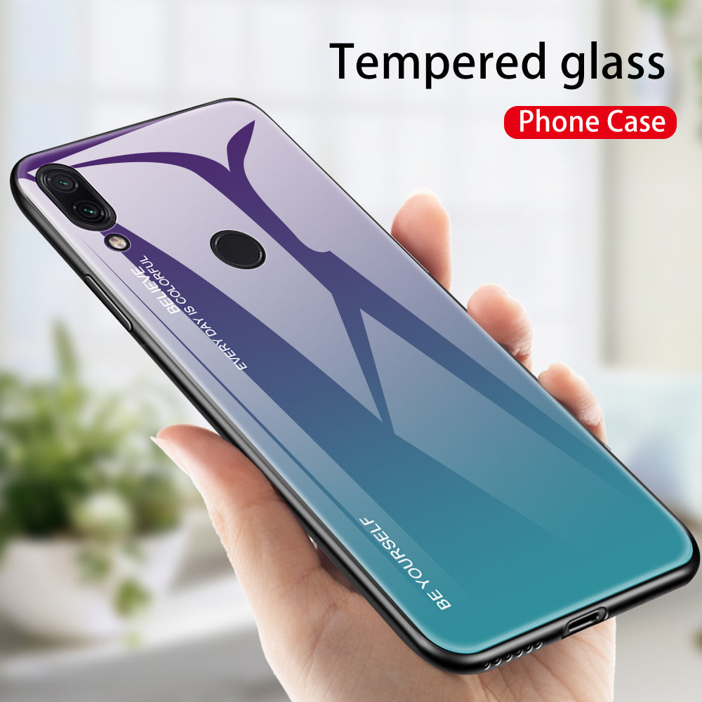 Scratch Resistant Gradient Glass TPU + PC Phone Case for Xiaomi Redmi Note 7S / Note 7