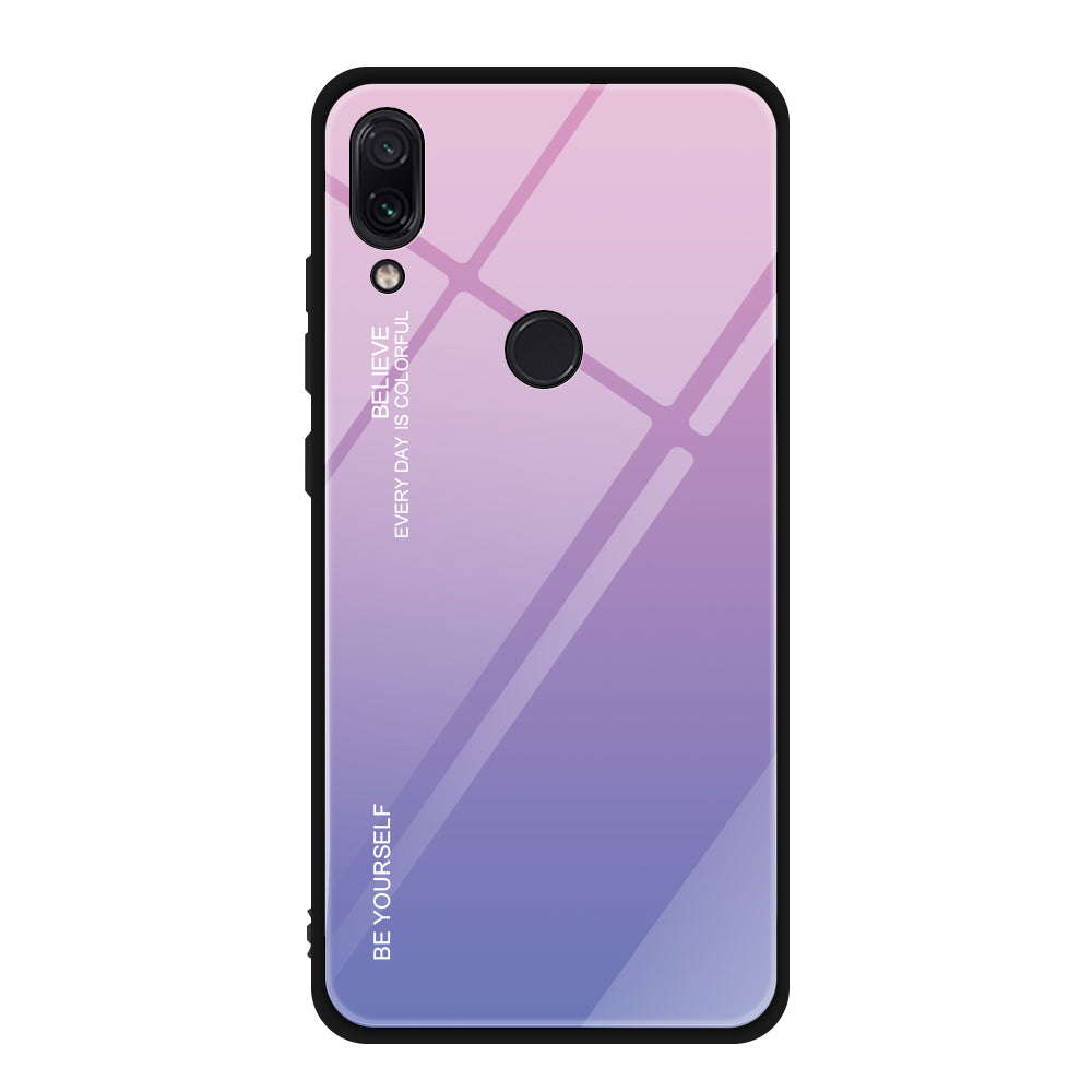 Scratch Resistant Gradient Glass TPU + PC Phone Case for Xiaomi Redmi Note 7S / Note 7