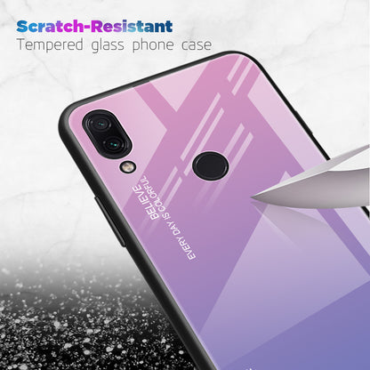 Scratch Resistant Gradient Glass TPU + PC Phone Case for Xiaomi Redmi Note 7S / Note 7