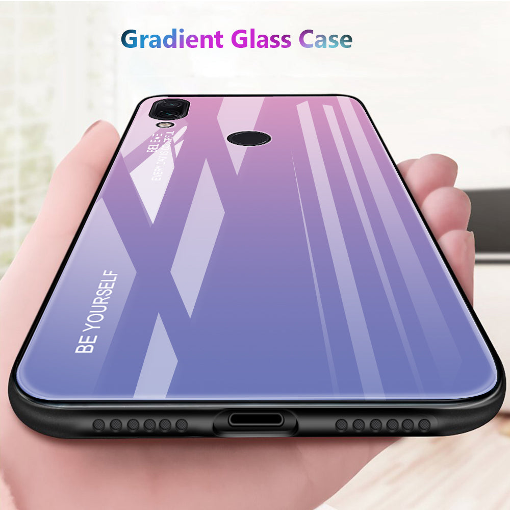 Scratch Resistant Gradient Glass TPU + PC Phone Case for Xiaomi Redmi Note 7S / Note 7