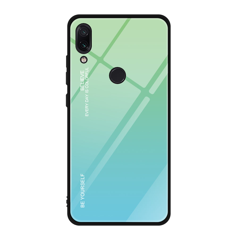 Scratch Resistant Gradient Glass TPU + PC Phone Case for Xiaomi Redmi Note 7S / Note 7