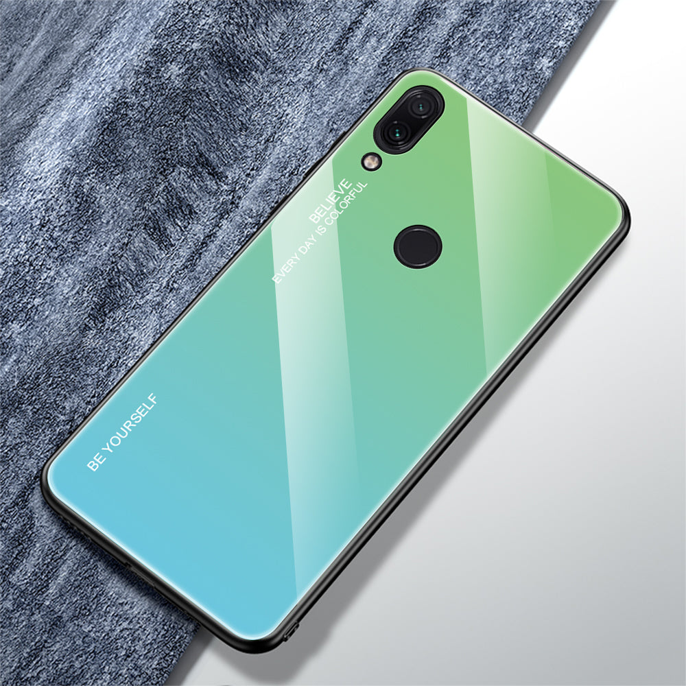 Scratch Resistant Gradient Glass TPU + PC Phone Case for Xiaomi Redmi Note 7S / Note 7