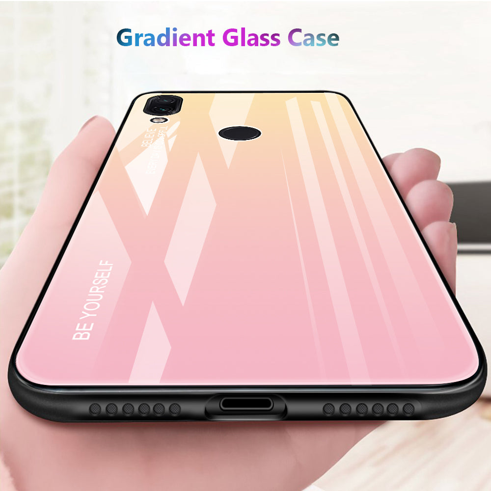 Scratch Resistant Gradient Glass TPU + PC Phone Case for Xiaomi Redmi Note 7S / Note 7