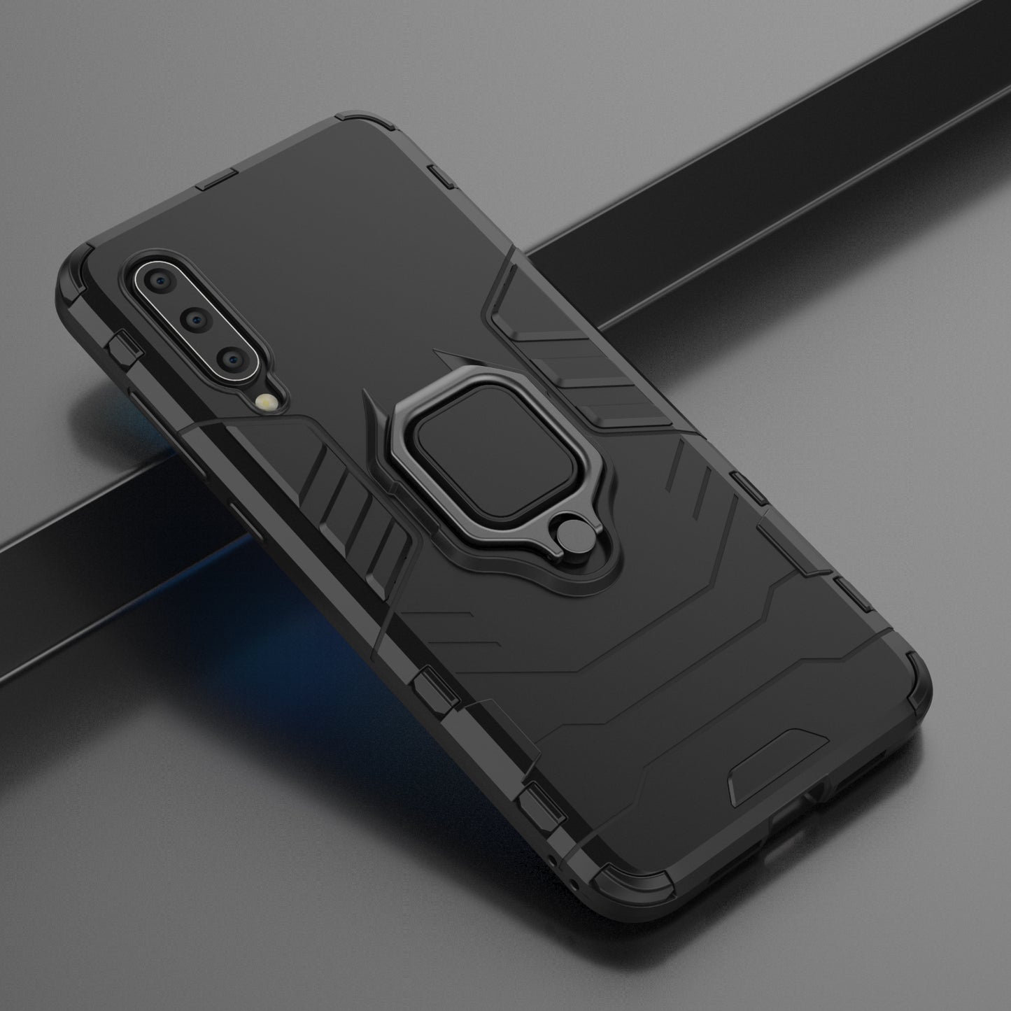 Cool Guard Ring Holder Kickstand PC TPU Hybrid Case for Xiaomi Mi 9
