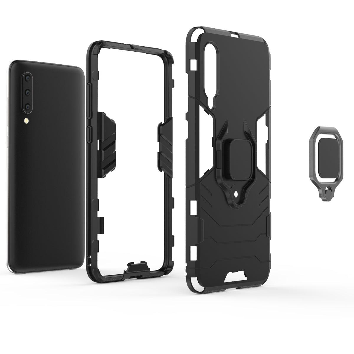 Cool Guard Ring Holder Kickstand PC TPU Hybrid Case for Xiaomi Mi 9